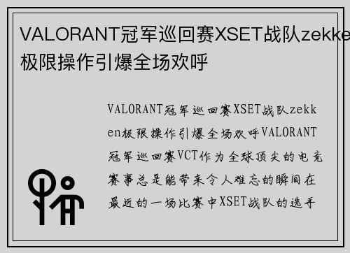 VALORANT冠军巡回赛XSET战队zekken极限操作引爆全场欢呼